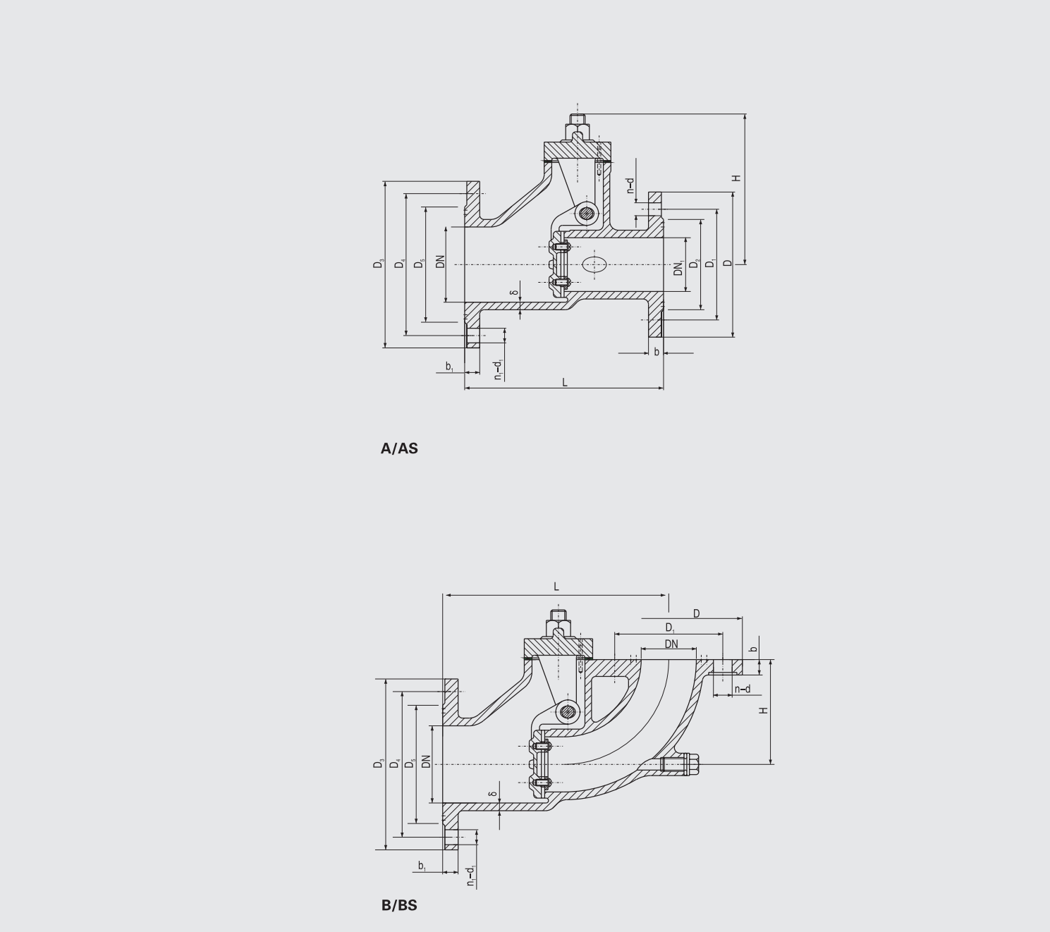 Marine Flange Cast Steel , Bronze Storm Valve (CB/T3475-92) Structure Drawing