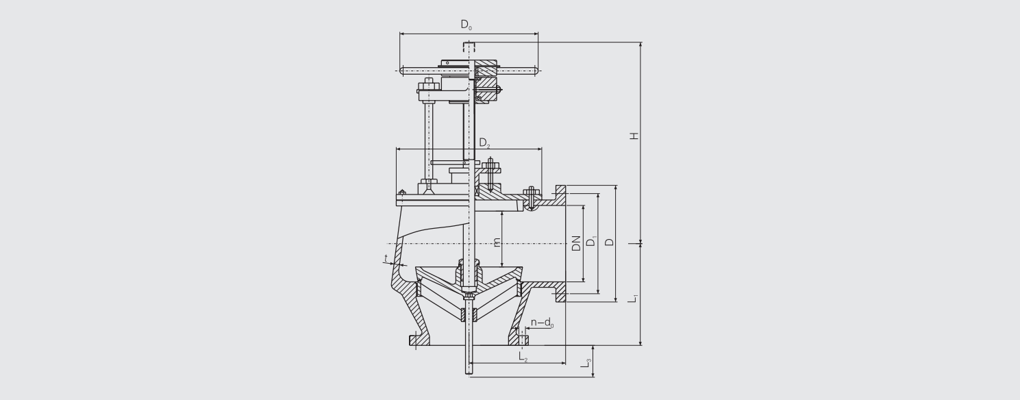 J Type Flanged Cast Steel Angle Suction Sea Valve (CB/T4021-2005) Structure Drawing