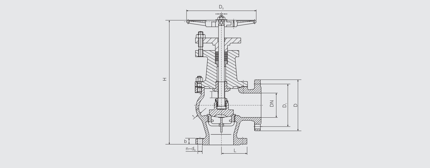 J Type Flanged Cast Steel Angle Air Valve (CB/T4025-2005) Structure Drawing
