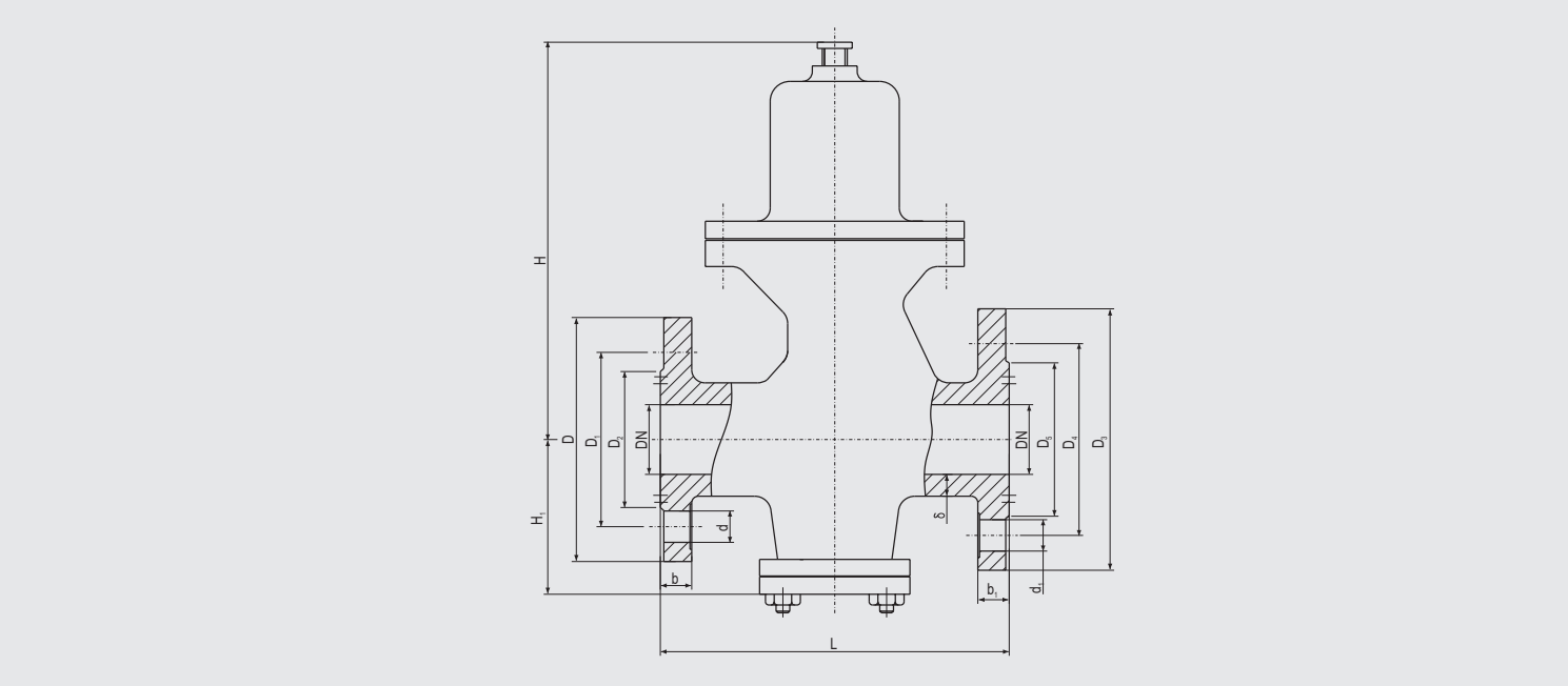 Water Pressure Reducing Valve (CB/T624-1995) Structure Drawing