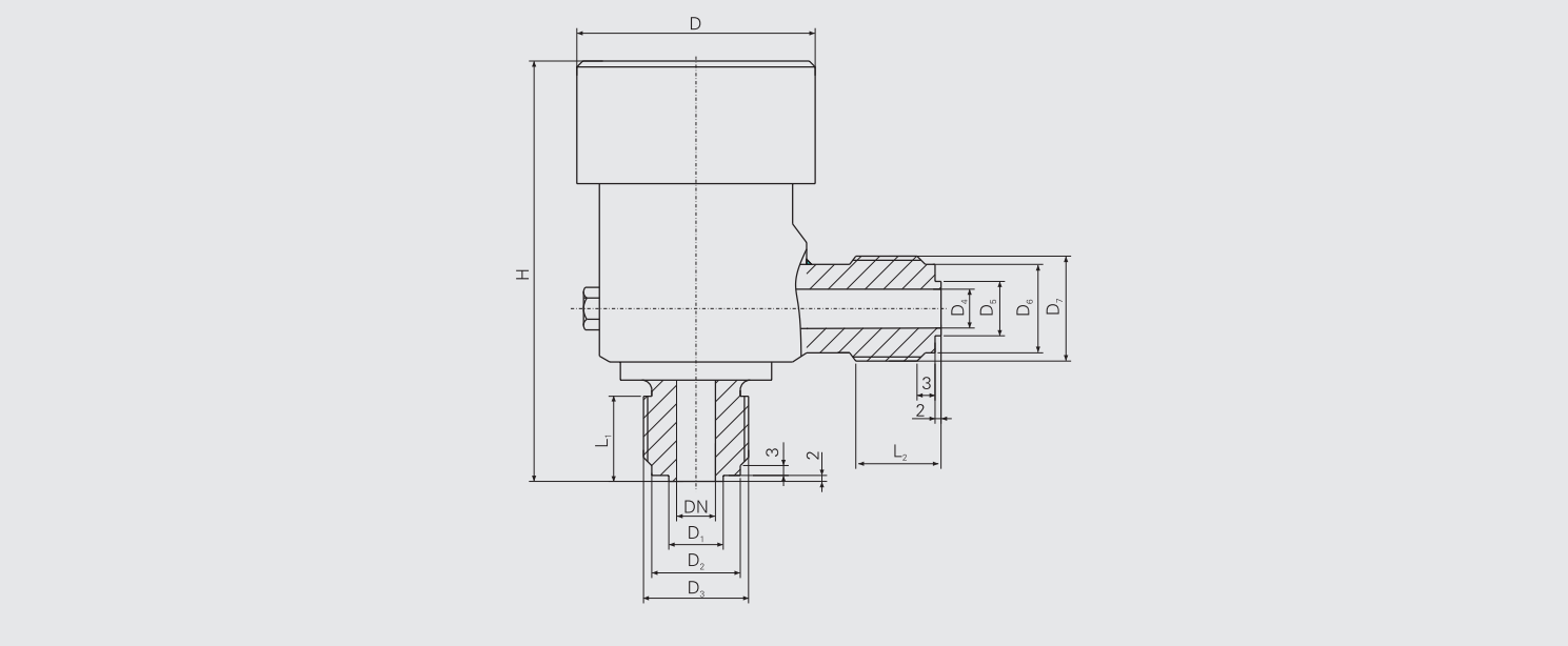 Bronze Male Thread Angle Of Steam Safety Valve (CB3192-83) Structure Drawing