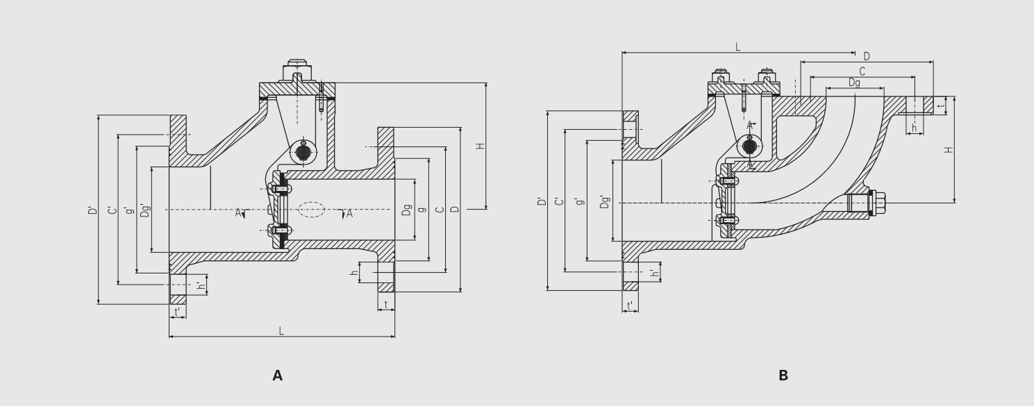 Cast Steel Flanged Storm Valve (CBM1037-81) Structure Drawing