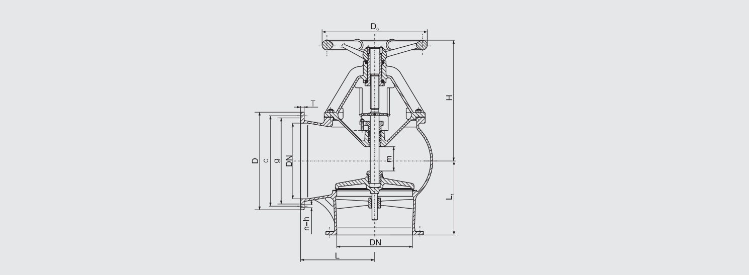 Cast Steel Suction Sea Valve (CBM1041-81) Structure Drawing