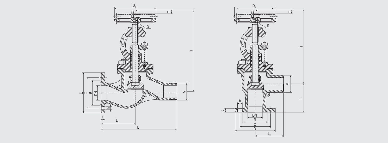 Marine Bronze Fire Valve (CBM1107-82) Structure Drawing