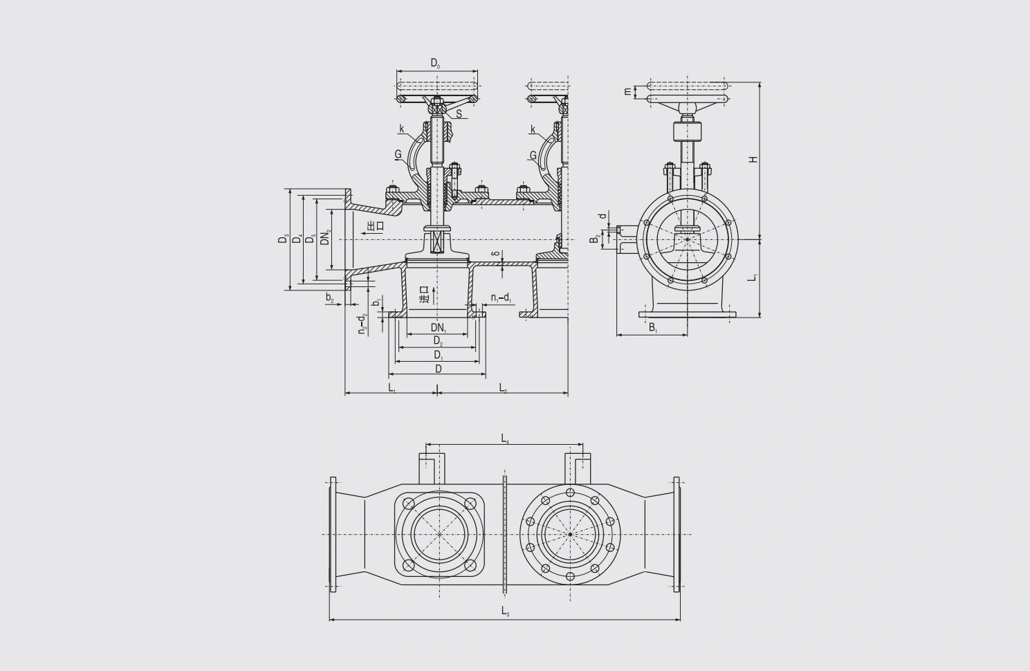 Marine Flanged Cast Iron Single Arrangement Suction Stop Check Box Valve (GB/T1855-93) Structure Drawing