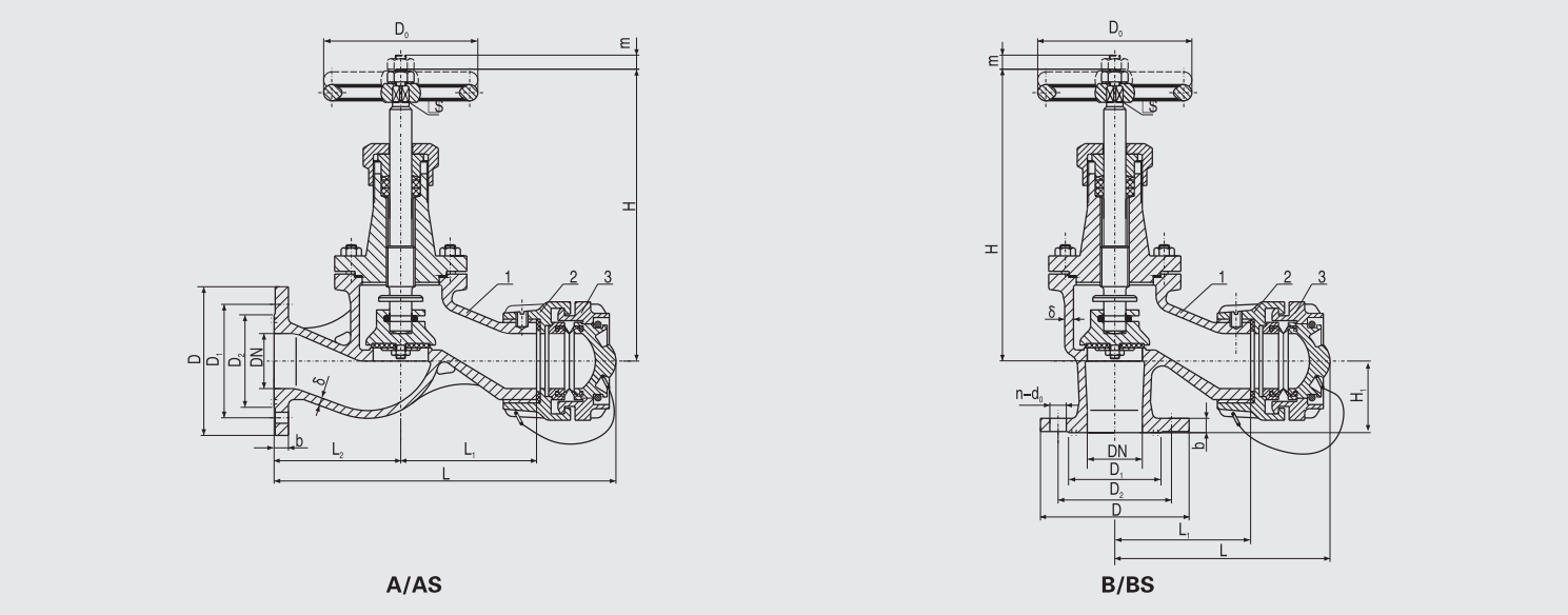 Marine Flanged Fire Hydrant (GB/T2032-93) Structure Drawing