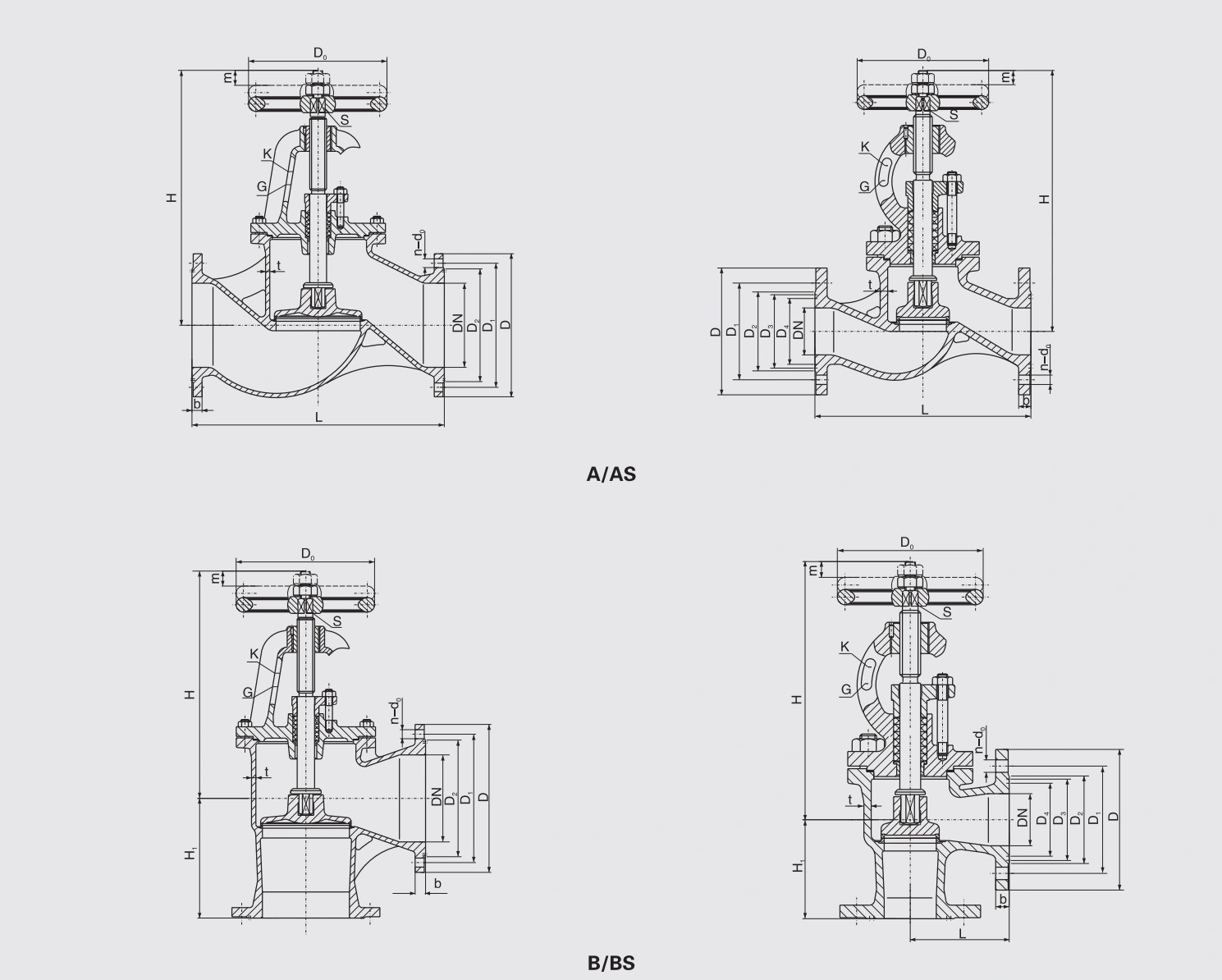 Marine Cast Steel Flanged Stop Check Valve (GB/T585-2008) Structure Drawing