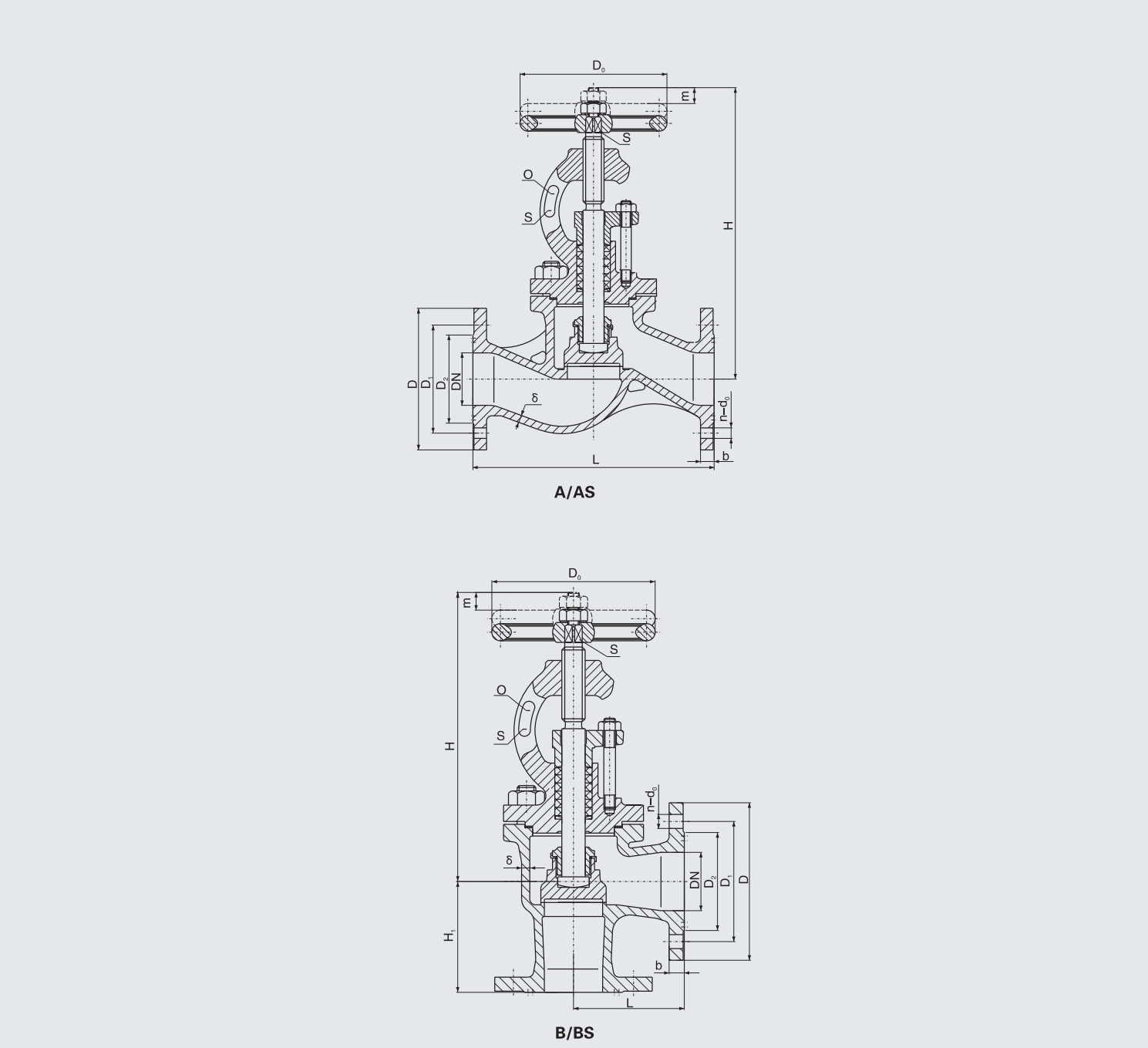 Marine Bronze Flanged Stop Valve (GB/T587-2008) Structure Drawing