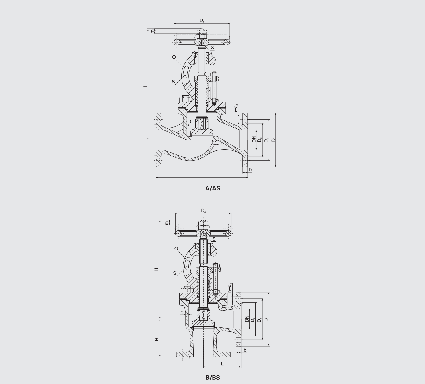 Marine Cast Iron Flanged Stop Check Valve (GB/T591-2008) Structure Drawing