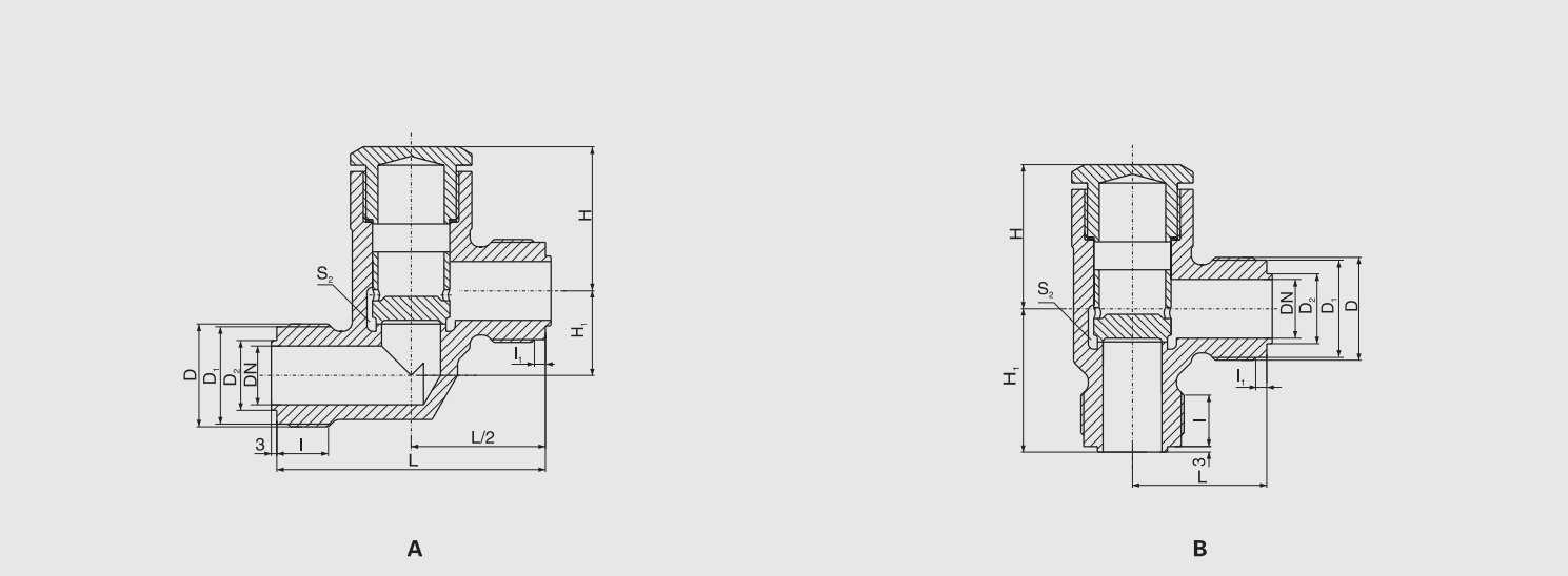 Marine Bronze Male Thread Check Valve (GB597-83) Structure Drawing