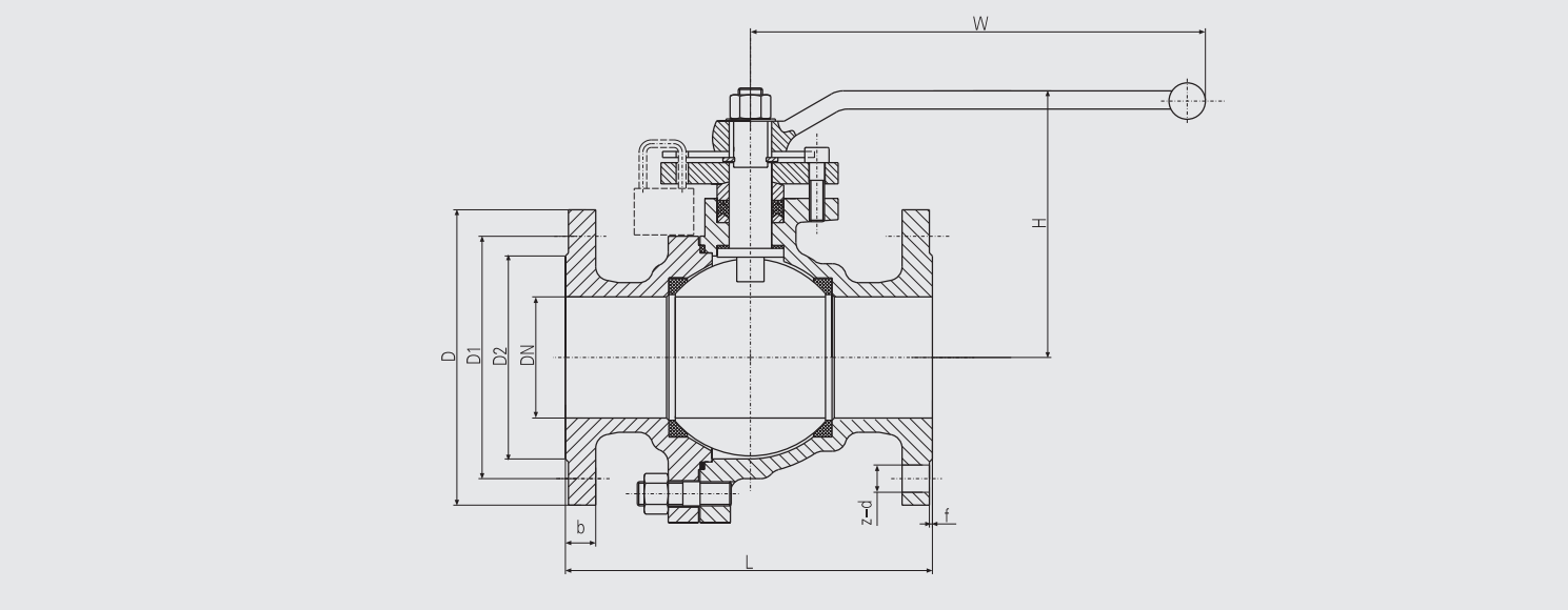Ball Valve (Q41F-16) Structure Drawing