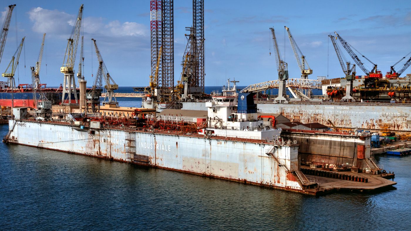 Cargo ships and port operations